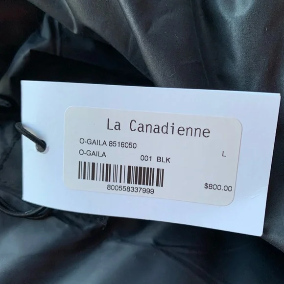 🥰🥰🥰La CANADIENNE black jacket/puffer/parka size L - Picture 8 of 8